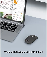 Acer Computer Mouse Wireless, 2.4G Slim Usb Wireless Mouse with Adjustable Dpi, 4 Buttons, Portable for Laptop, Desktop, Pc
