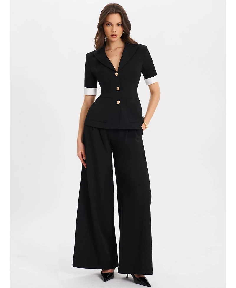 Miss Circle Women Aleena Short Sleeve Business Casual Blazer
