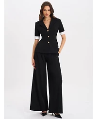 Miss Circle Women Aleena Short Sleeve Business Casual Blazer