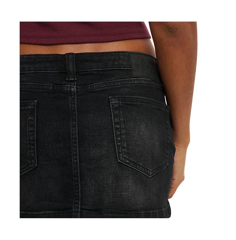 Cotton On Women's Micro Low Denim Skirt