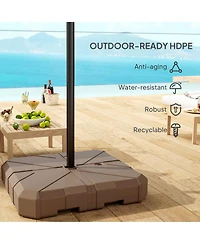 Outsunny Offset Umbrella Base, /Water Filled Umbrella Sd,
