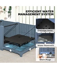 Outsunny 4 x 1 ft Plastic Garden Box w/Drainage Holes,