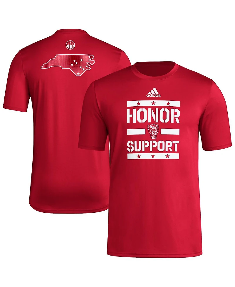 Adidas Men's Red Nc State Wolfpack Honor Support Pre-Game T-Shirt
