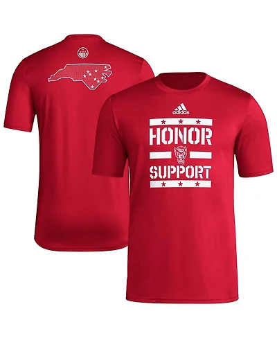 Adidas Men's Red Nc State Wolfpack Honor Support Pre-Game T-Shirt