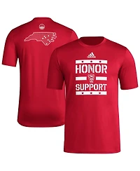 Adidas Men's Red Nc State Wolfpack Honor Support Pre-Game T-Shirt
