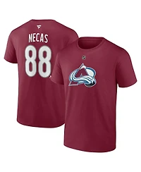 Fanatics Men's Martin Necas Burgundy Colorado Avalanche Authentic Stack Name Number T-Shirt