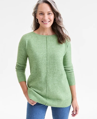 Style & Co Petite Seam-Front Boat-Neck Sweater, Macy's Exclusive