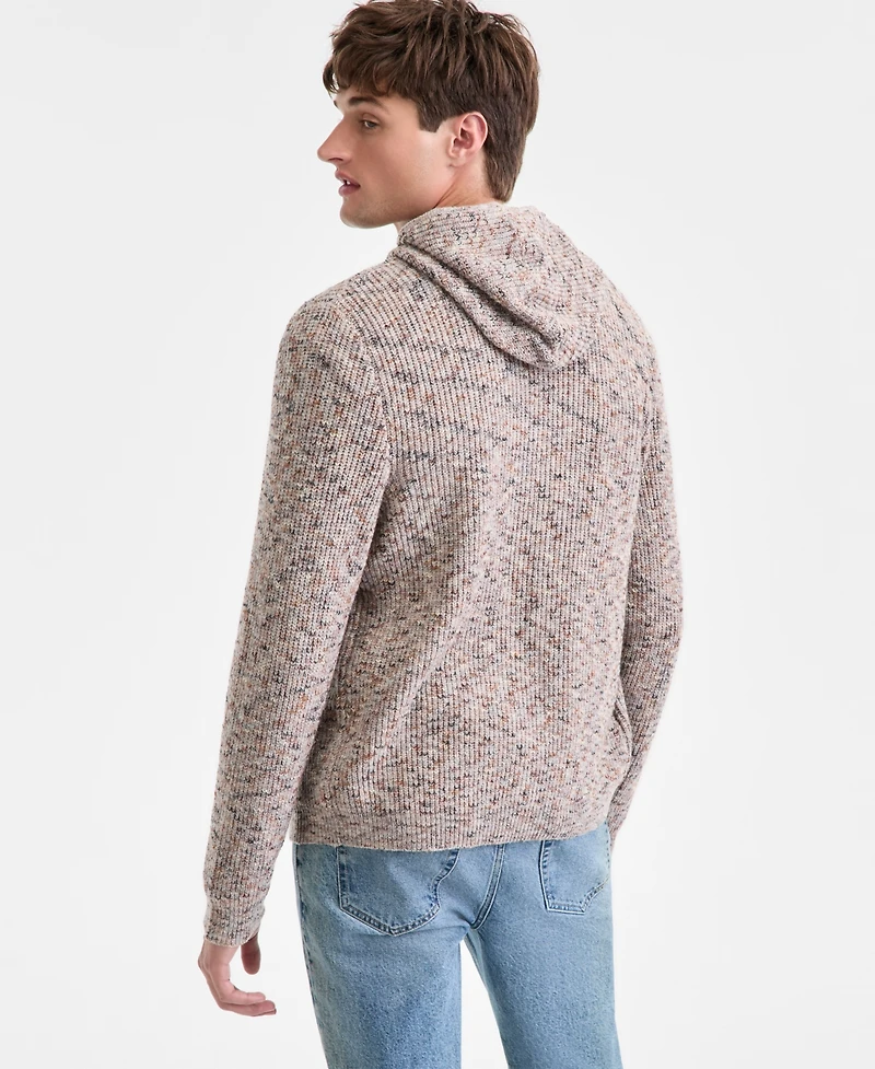 Sun + Stone Men's Long-Sleeve Marled Hooded Zip Sweater, Macy's Exclusive