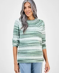 Style & Co Women's Space-Dye Long-Sleeve Crewneck Sweater, Macy's Exclusive
