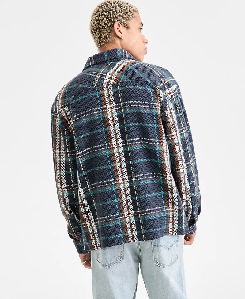 Sun + Stone Men's Swanson Long-Sleeve Cotton Over Shirt, Macy's Exclusive