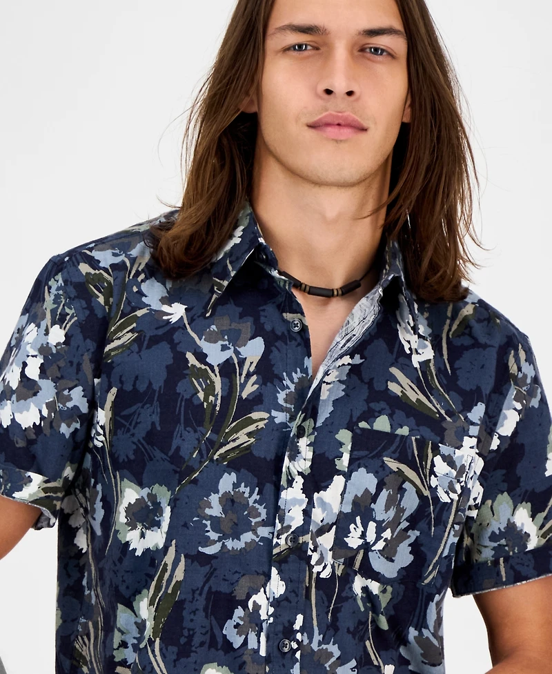 Sun + Stone Men's Floral-Print Short-Sleeve Shirt, Macy's Exclusive