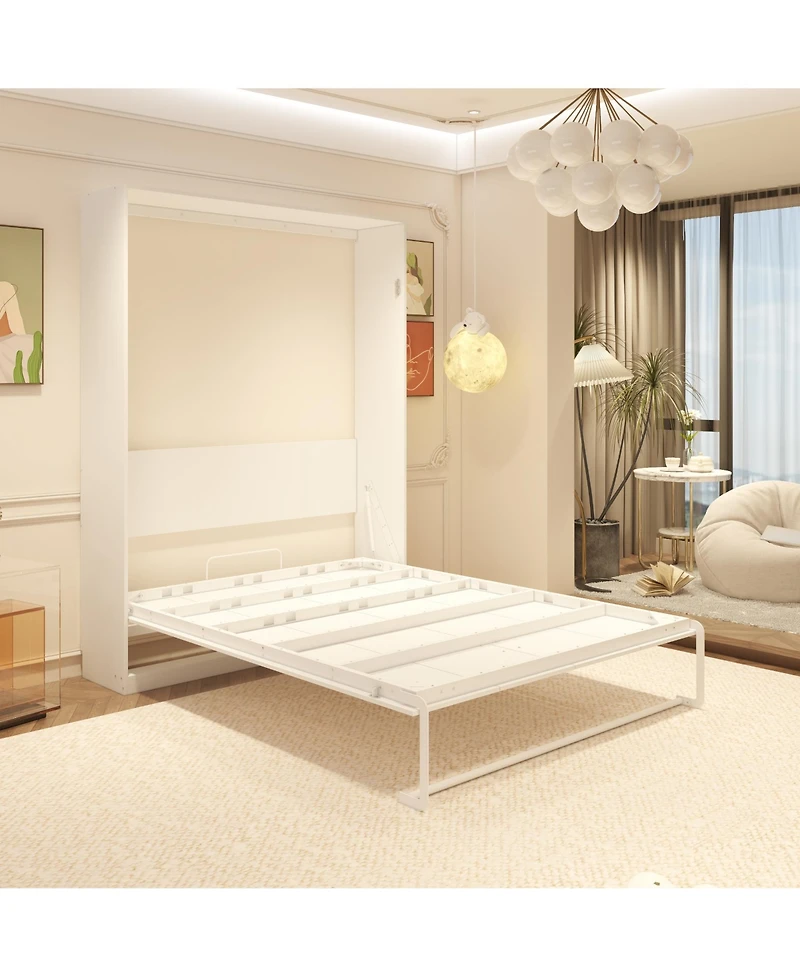 Homsee Full and queen size Hanging storage Murphy bed, white