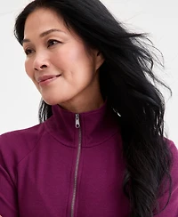 Style & Co Women's Waffle-Knit Quarter Zip Top, Macy's Exclusive