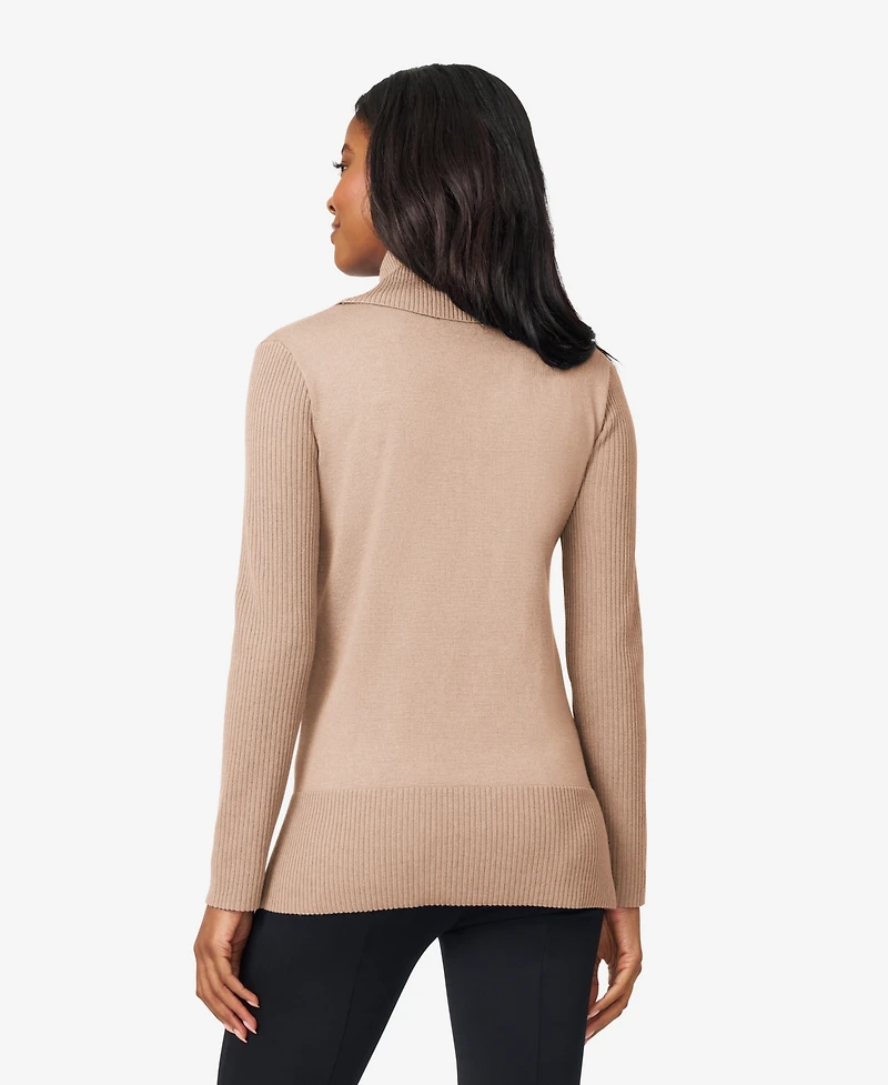 Melissa Paige Women's Ribbed Stitch Cowl-Neck Sweater