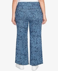 Ruby Rd. Plus Paisley Stretch Denim Pull-On Ankle Jeans