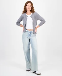 Madden Girl Juniors' High-Rib Button-Front Lady Cardigan