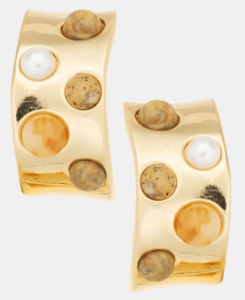 Style & Co Small Stone Studded Hoop Earrings, 0.9", Macy's Exclusive