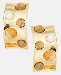 Style & Co Small Stone Studded Hoop Earrings, 0.9", Macy's Exclusive