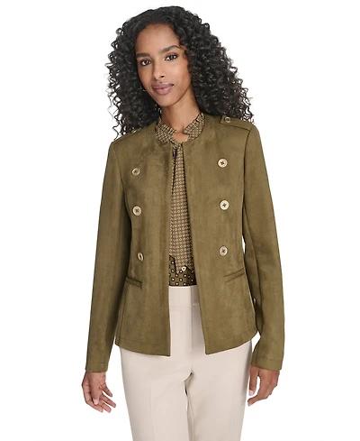 Tommy Hilfiger Women's Scuba Suede Long Sleeve Jacket