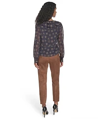 Tommy Hilfiger Women's Posy Ruffle Long Sleeve Blouse