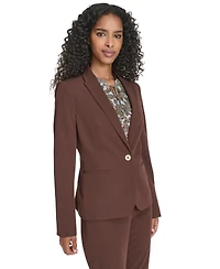 Tommy Hilfiger Women's Flex Solid Twill One Button Blazer