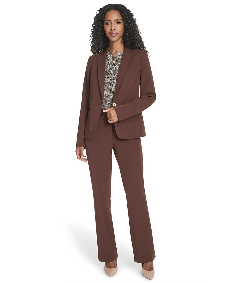 Tommy Hilfiger Women's Flex Solid Twill One Button Blazer