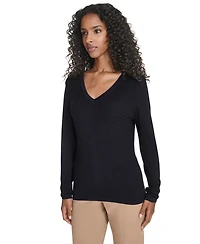 Tommy Hilfiger Women's V-Neck Cable Sweater
