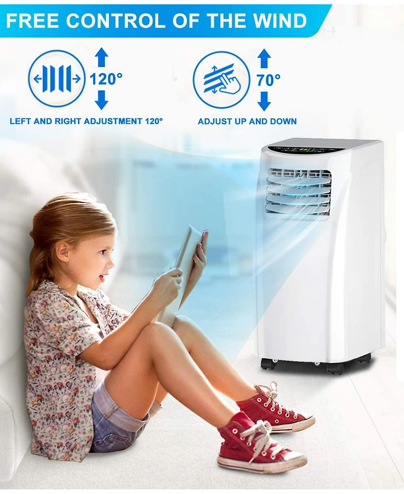 Gymax 8000BTU 3-in 1 Portable Air Conditioner Cooler Fan Dehumidifier Ashrae w/ Wheels