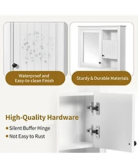 Casainc 32" Bathroom Wall Cabinet with Mirrored Door and 3 Storage Shelves, Wall Mounted Storage Cabinet