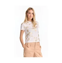 The Noli Shop Women's Jardin Foil Tee - White