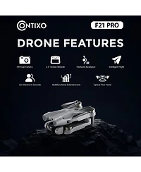 Contixo F21 Pro Foldable Drone with 4.3" Screen Remote, Obstacle Avoidance, Brushless Motors, 2 Batteries for Beginners