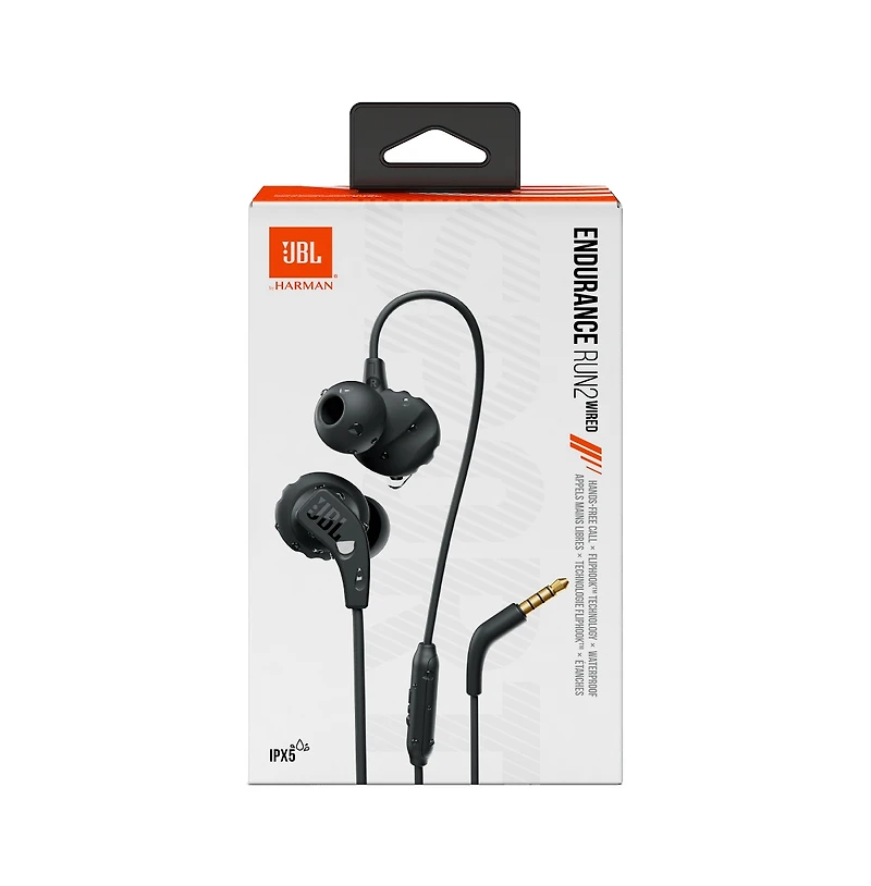 Jbl Endurance Run 2 Waterproof In Ear Wired Headphones-Black