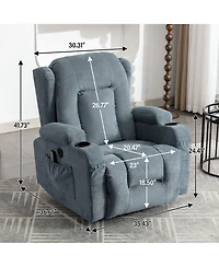 Power Lift Recliner Chair Recliners for Elderly with Heat and Massage Recliner Chair for Living Room with Infinite Position and Side Pocket,Usb Charge