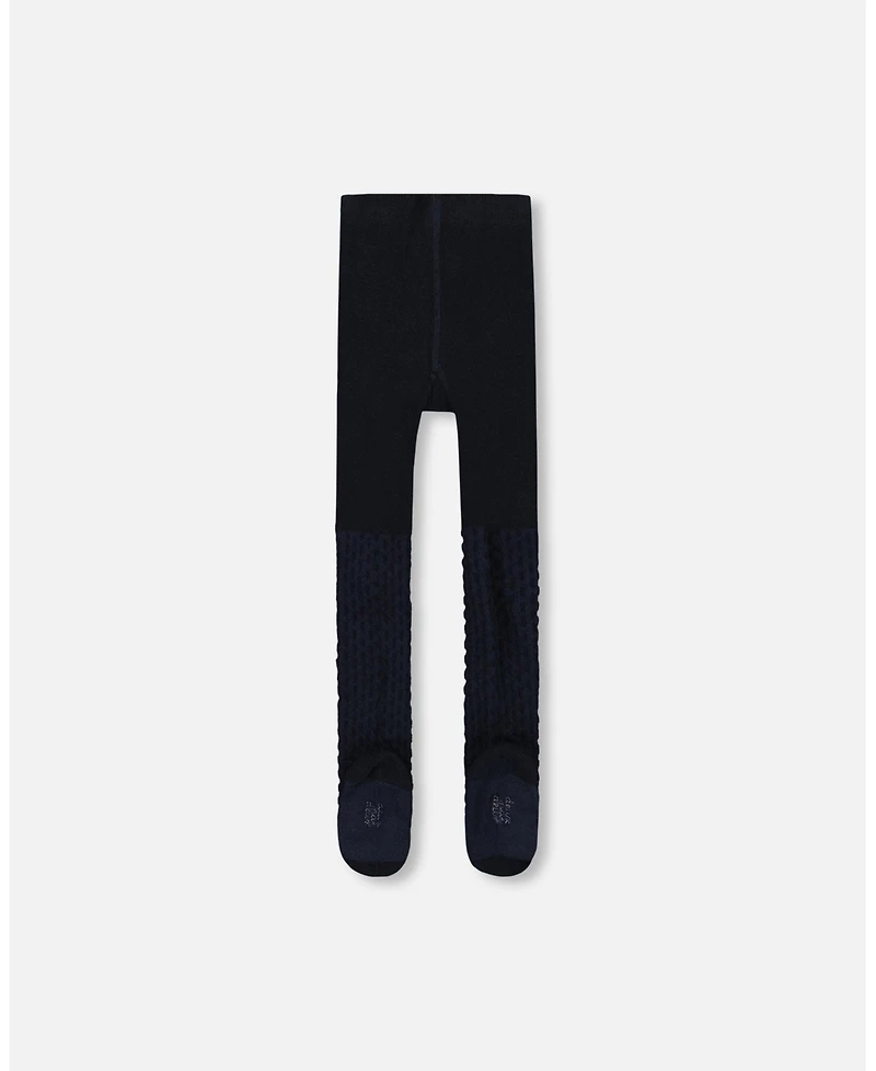 Deux par Girl Knit Tights Navy Blue - Toddler|Child