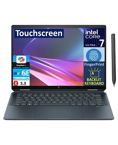 Hp Spectre x360 Ai Powered 2-in-1 Laptop 14.0" Oled 2.8K Display (Intel Ultra 7-155H, 32GB LPDDR5X, 2TB PCIe Ssd, Active Pen,Fp, 2 TB4, Win 11 Home)