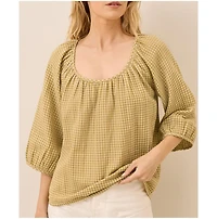 Pact Organic Cotton Coastal Double Gauze Scoop Neck Top