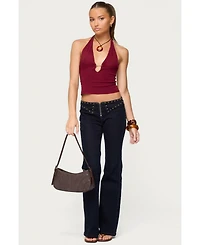 Edikted Women's Missie Knitted Plunge Neck Halter Top