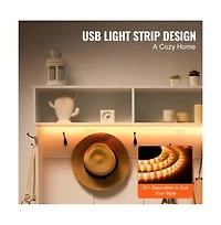 Slickblue Entryway Bench with Led Coat Rack, 7 Hooks, Shoe Storage, and Adjustable Shelves