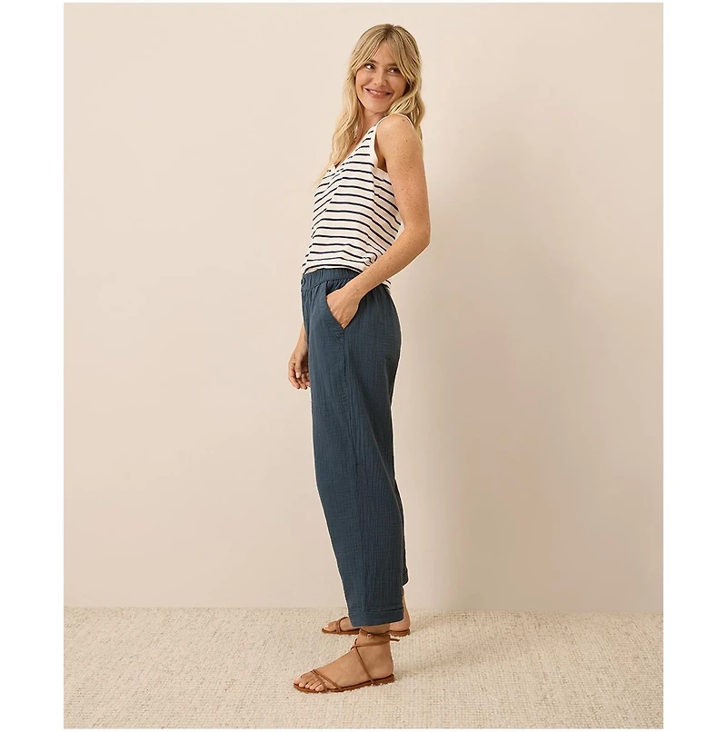 Pact Organic Cotton Coastal Double Gauze Rolled Cuff Pant