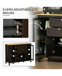 Homcom 47" Server Buffet Storage Sideboard Cupboard Cabinet Organizer,