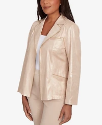 Alfred Dunner Women's Urban Legend Faux Suede Shimmer Jacket