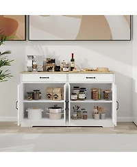 Casainc 55.91" Farmhouse Sideboard Buffet Cabinet with 2 Drawers and 4 Doors for Dining Storage
