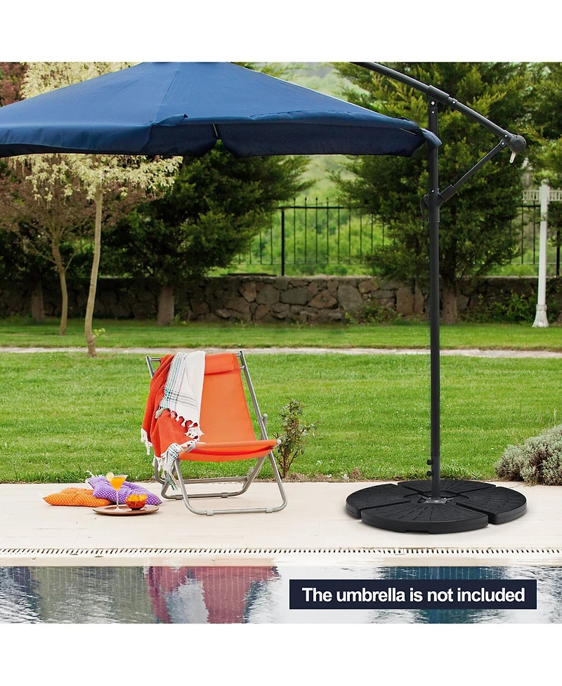 Gymax Patio 4PCS 185lbs Heavy Duty Cantilever Offset Umbrella Base Stand Water Outdoor