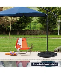 Gymax Patio 4PCS 185lbs Heavy Duty Cantilever Offset Umbrella Base Stand Water Outdoor