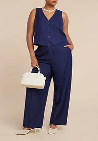 Eloquii Women's Plus Pinstripe Suit Vest