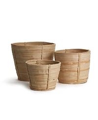 Napa Home & Garden Cane Rattan Round Tapered Baskets, Set Of 3