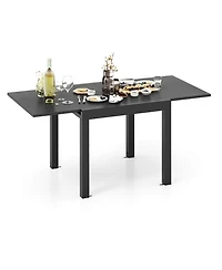 Gymax Patio Expandable Dining Table 31.5''-63'' Adjustable Rectangular All Weather Table