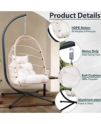 Flynama Outdoor Egg Hanging Chair with Stand