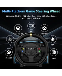 Nbcp 1080°Racing Steering Wheel with Pedals & Shifter – Compatible with Xbox, PS4, Pc, Switch & More – Realistic Simulation with Vibration Feedback