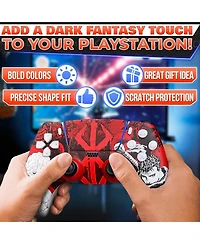 Nbcp PS5 Slim Skin with Controller Skin Set, Dark Warrior Anime Design, Matte Finish, Scratch-Resistant, Fade-Proof, Precise Fit, Protects from Dust